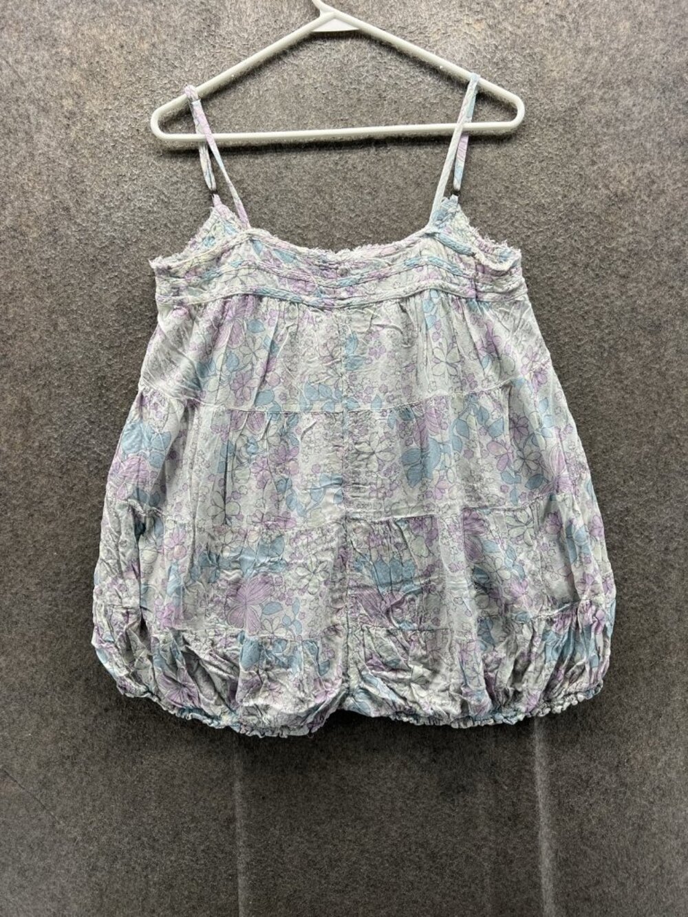Free People Floral Tank Top Women Extra Small Multicolor Square Strappy Camisole